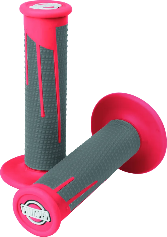 ProTaper Full Diamond Clamp-On Grips - Red/Dark Gray