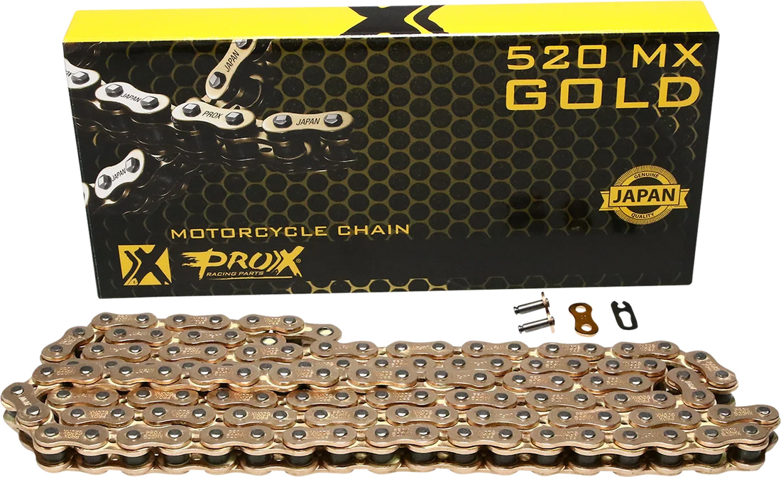 ProX Racing Parts - 520 MX Chain - Gold - 120 Link - 07.RC520120CG - Detail View