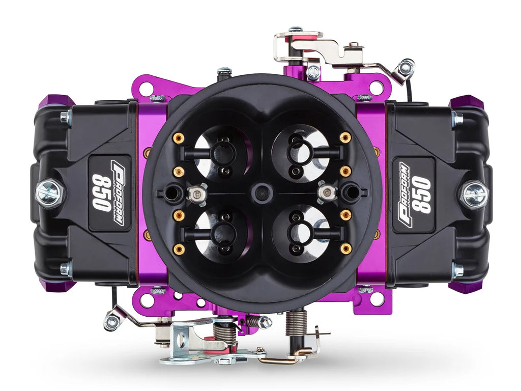 Proform 850 CFM, Mechanical Secondary, Black & Purple - Back View
