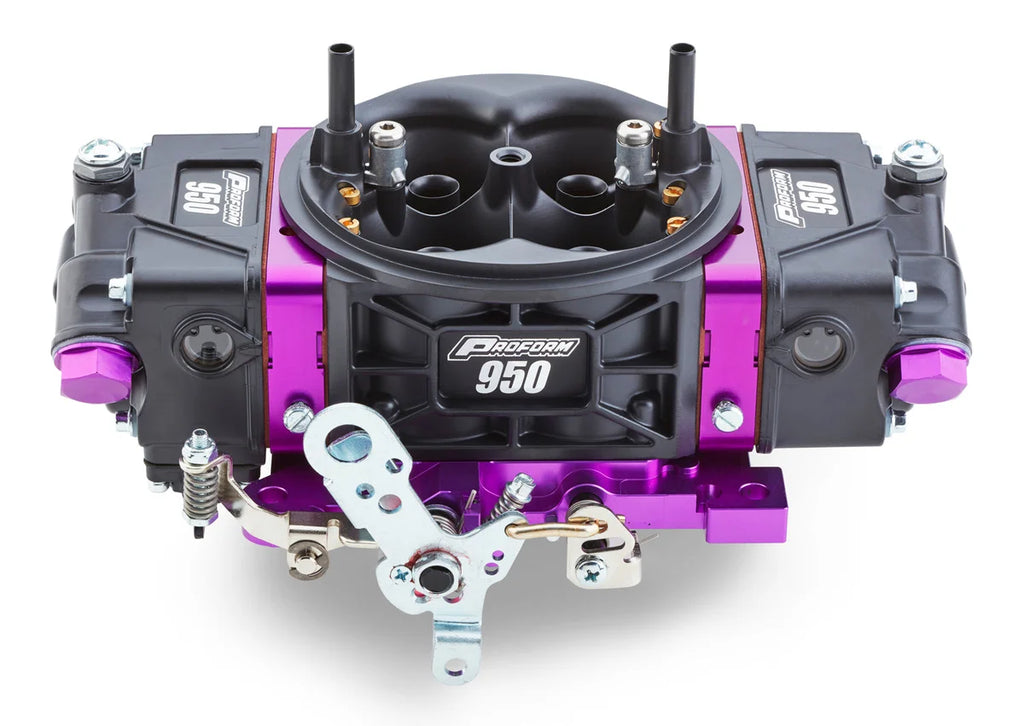 Proform 950 CFM, Mechanical Secondary, Black & Purple - Side View