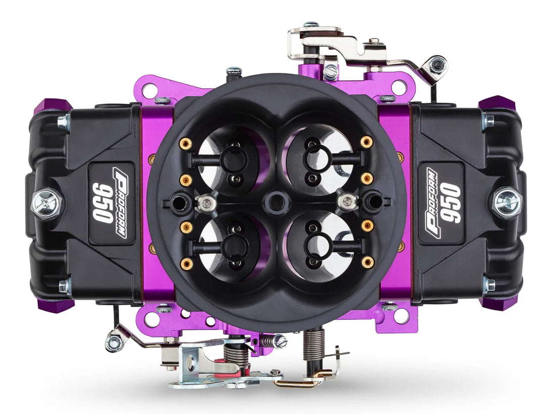 Proform 950 CFM, Mechanical Secondary, Black & Purple - Back View
