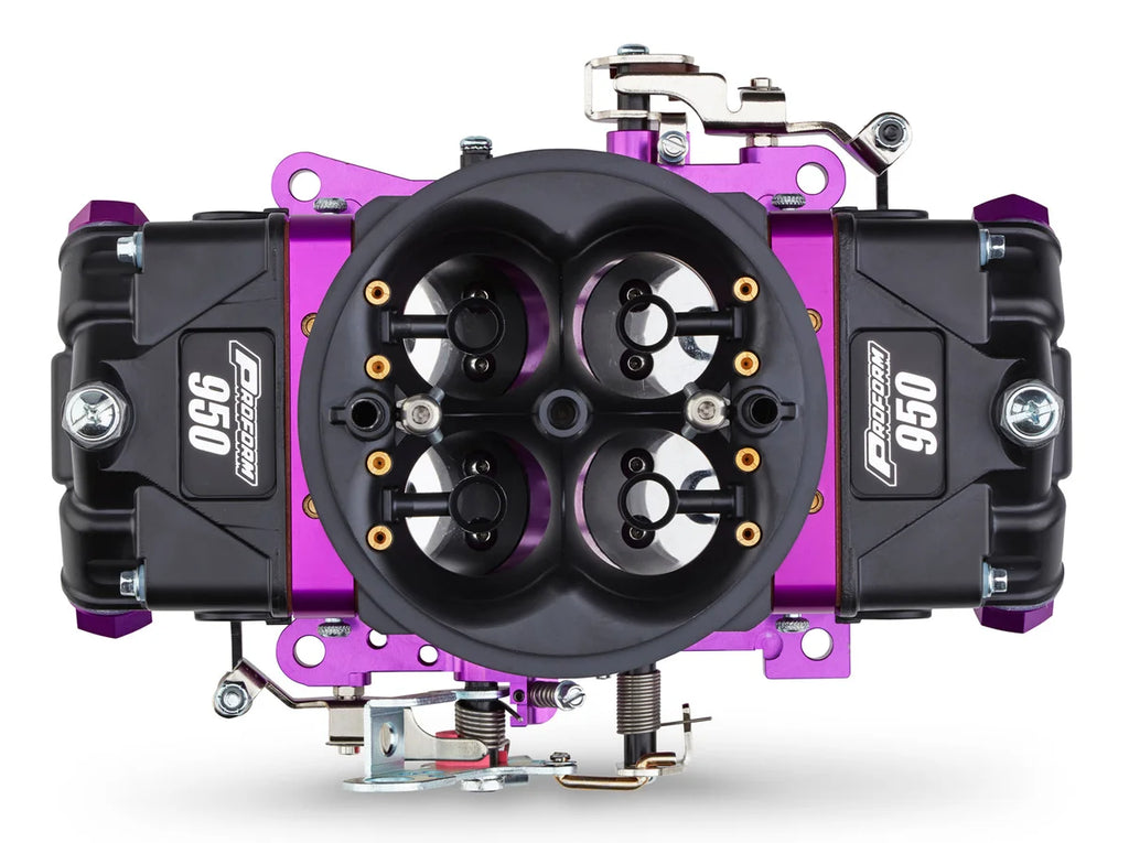 Proform 950 CFM, Mechanical Secondary, Black & Purple - Back View