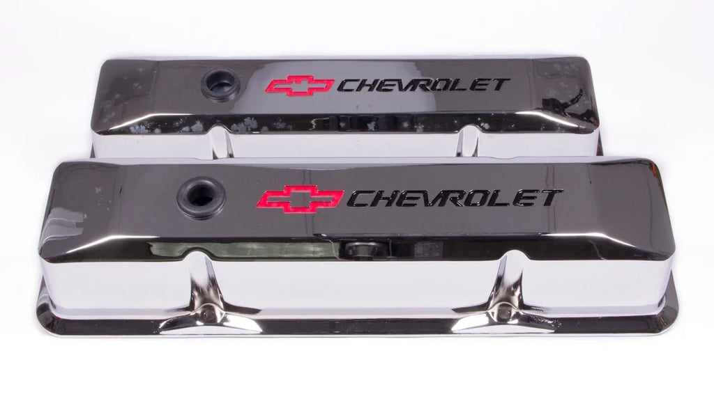 Proform SBC Chrome Die Cast V/C's - Tall w/Baffle 141-117