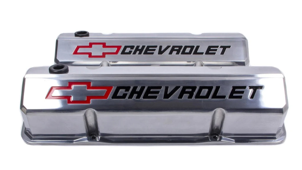 Proform SBC Slant Edge Polished V/C Tall Recessed Logo 141-927