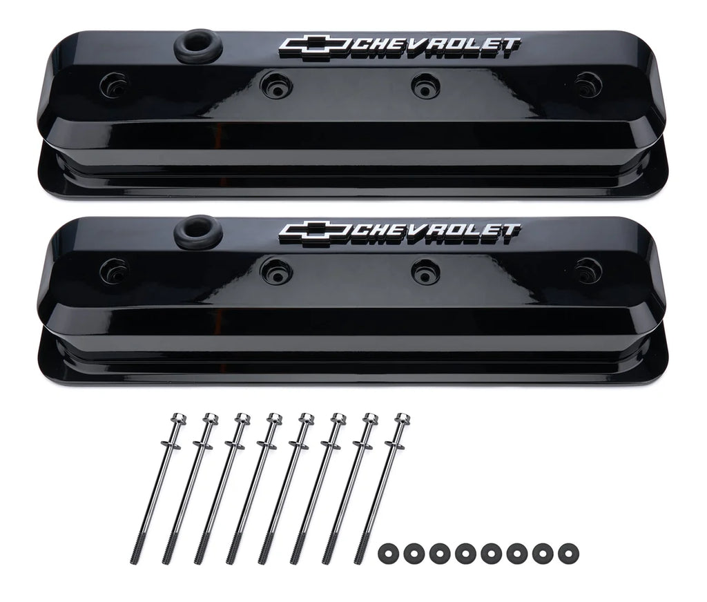 Proform SBC Valve Covers Slant Edge Liquid Black 141-847