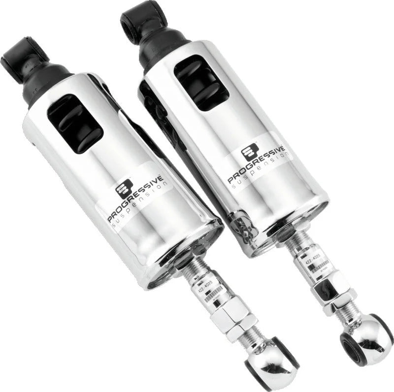 Progressive 00-17 Harley Softail 422 Series Shocks  - Chrome - Side View