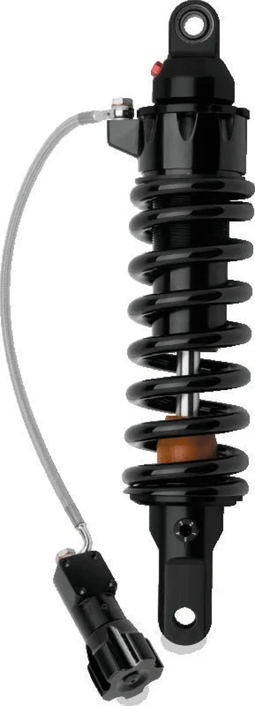 Progressive 18-Up Harley Softail 465 Series Shocks 13.5in w/RAP - Black - Side View