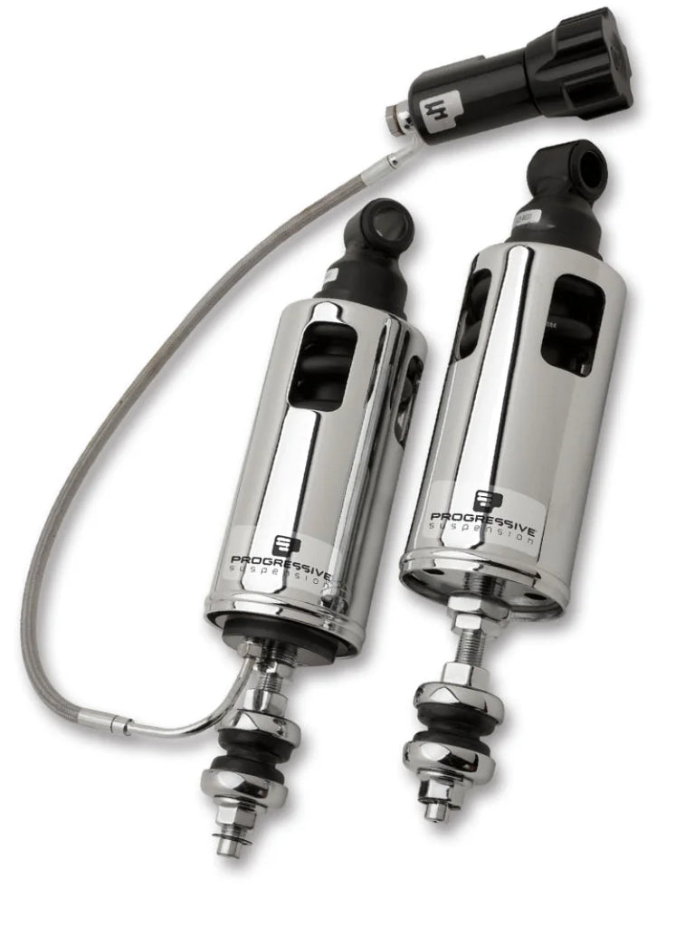 Progressive 88-99 Harley Softail 422 Series Shocks w/RAP Heavy Duty - Chrome - Main Product View