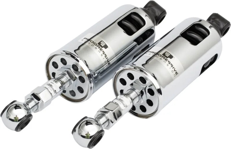 Progressive 89-99 Harley Softail 422 Series Shocks Heavy Duty - Chrome - Side View