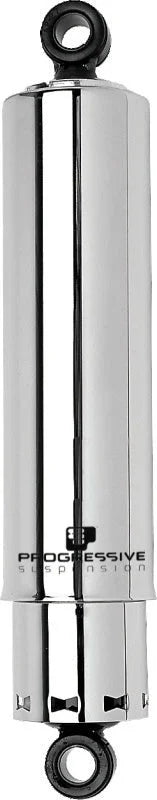 Progressive Harley 412 Series Shocks 11.0in - Chrome - Side View