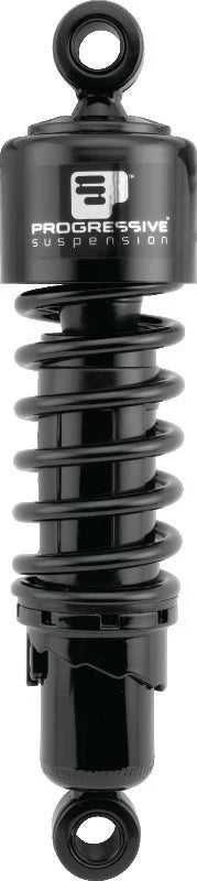 Progressive Harley 412 Series Shocks 13.0in - Black - Side View