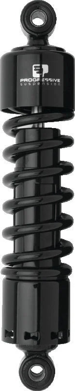 Progressive Harley 412 Series Shocks 14.0in - Black - Side View