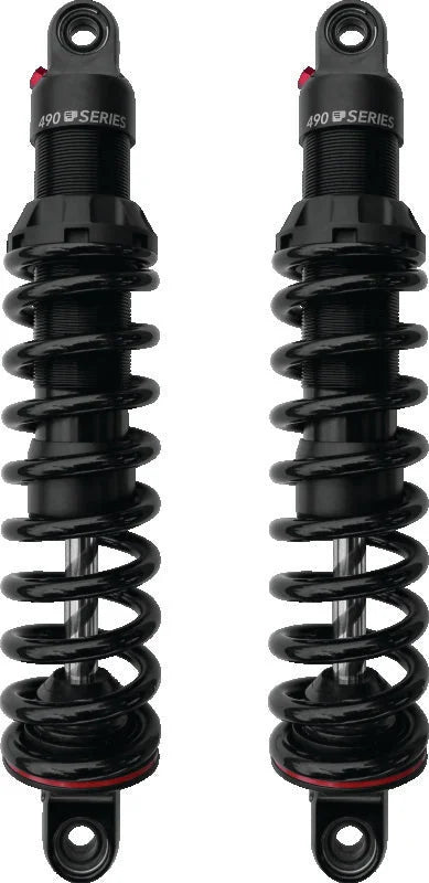 Progressive Harley V-Rod 490 Series Shocks 13.0in Bushing - Black - Side View
