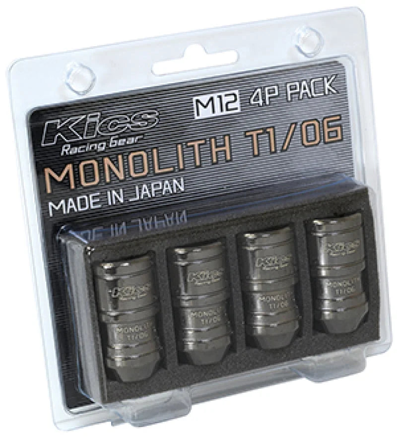 Project Kics 12 x 1.25 Glorious Black T1/06 Monolith Lug Nuts - 4 Pcs - Main Product View