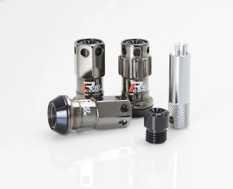 Project Kics 12X1.25 R40 Iconix Classical Lug Nuts w/ Black Plastic Cap - 20 - No Locks - Main Product View