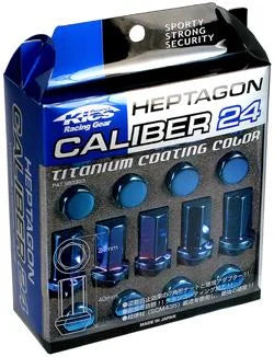 Project Kics 12X1.50 Titanium Blue Caliber Lug Nut - Detail View