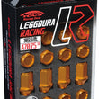 Load image into Gallery viewer, Project Kics 12x1.25 Leggdura Racing Lug Nuts - Yellow Gold w/Laser Logo (20 Pcs) - Side View