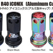 Load image into Gallery viewer, Project Kics 14x1.25 R40 Iconix Lock &amp; Lug Nuts - Neo Chrome (16+4 Locks) - Back View