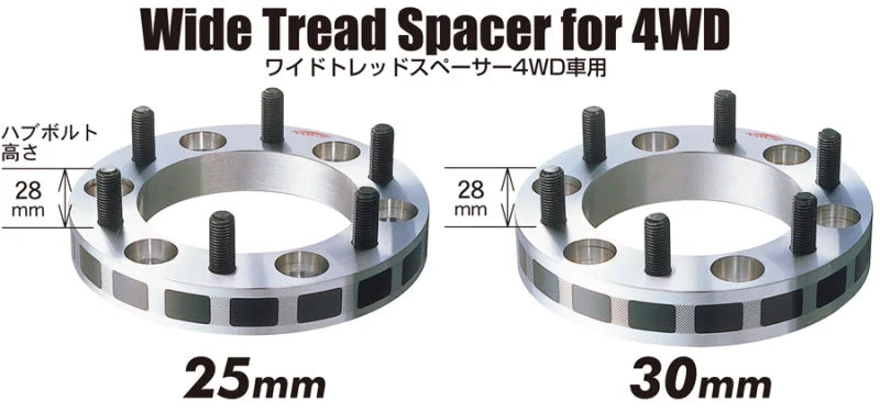 Project Kics 30mm Thick 12x1.25 5-139.7 4WD Wide Tread Spacers - Side View