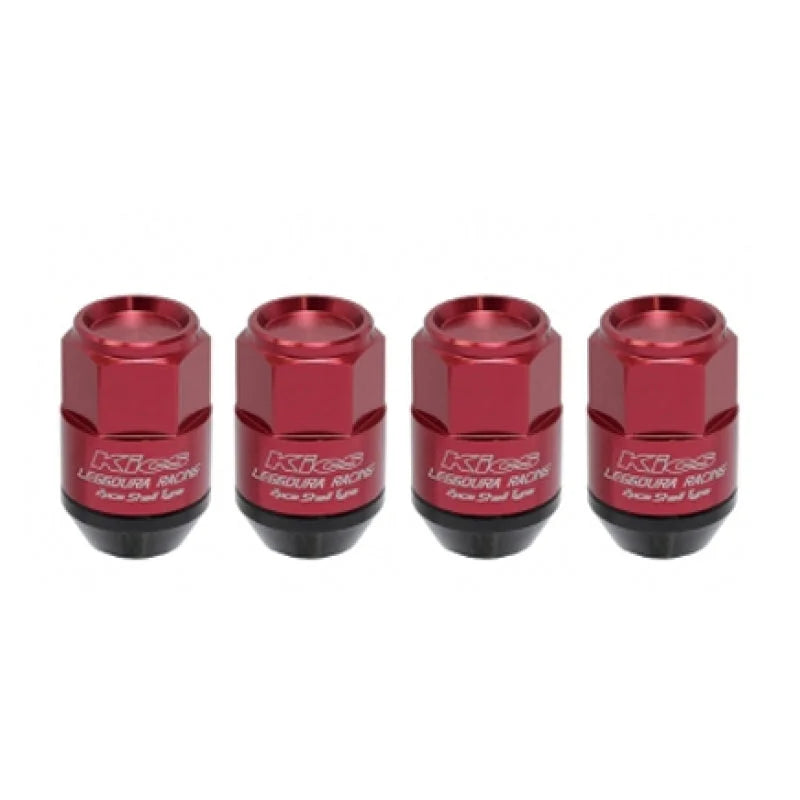 Project Kics Leggdura Racing Shell Type Lug Nut 35Mm Closed-End Look 16 Pcs + 4 Locks 12X1.25 Red - Side View