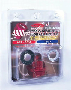 Project Kics Red Magnetic Drain Bolt - M12X1.25 fits Toyota / Daihatsu / Nissan - Main Product View