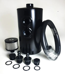 Prosport Performance Catch Can Dual Inlet Black Aluminum -10an ORB PSCCAN