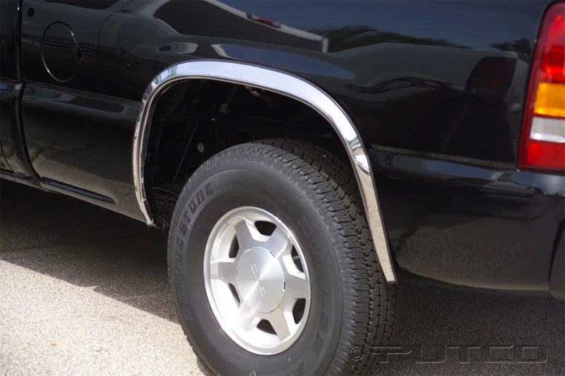 Putco 00-06 Chevrolet Suburban - Full w/o Fender Flares - 1.5in Wide Stainless Steel Fender Trim - Side View