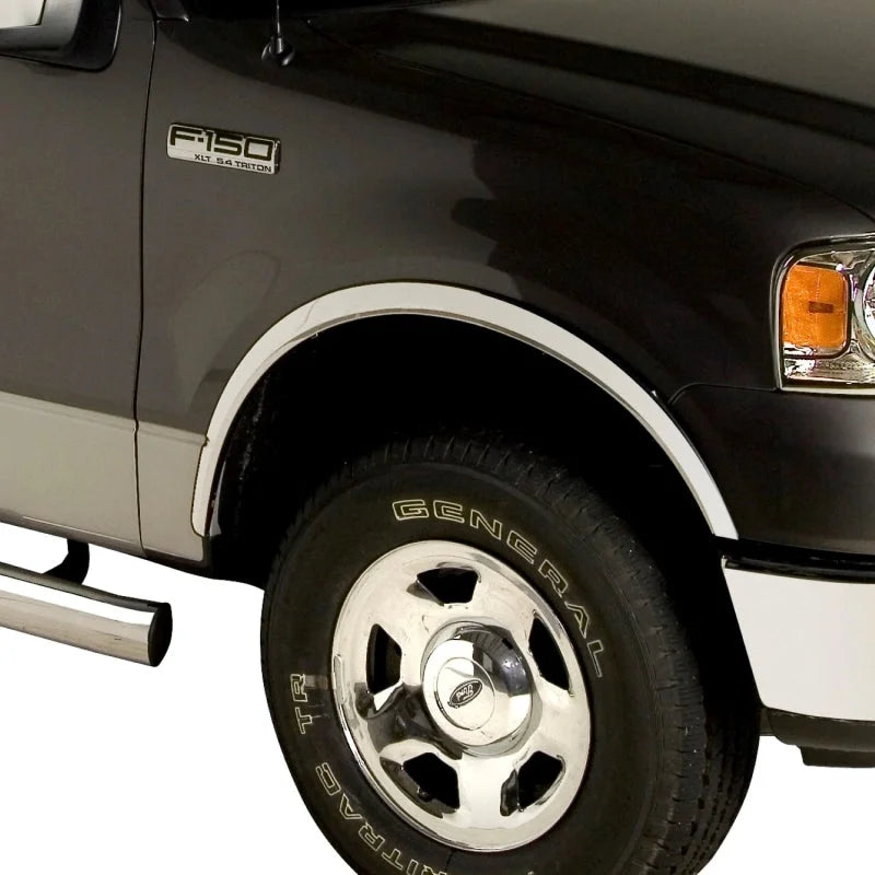 Putco 04-14 Ford F-150 Reg Cab/Ext Cab/Super Crew F-150 (w/o Factory Flares) - Full SS Fender Trim - Side View