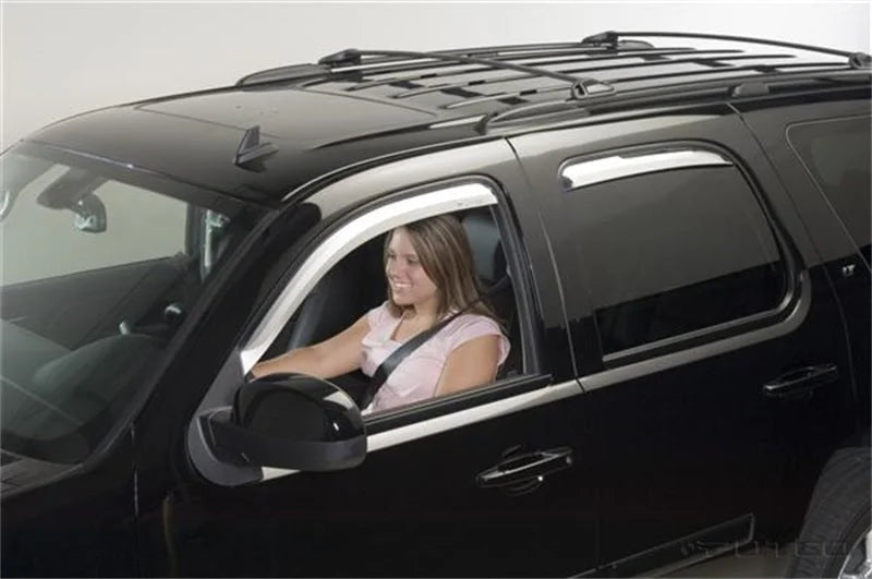 Putco 07-14 Chevrolet Tahoe (Set of 4) Element Chrome Window Visors - Side View