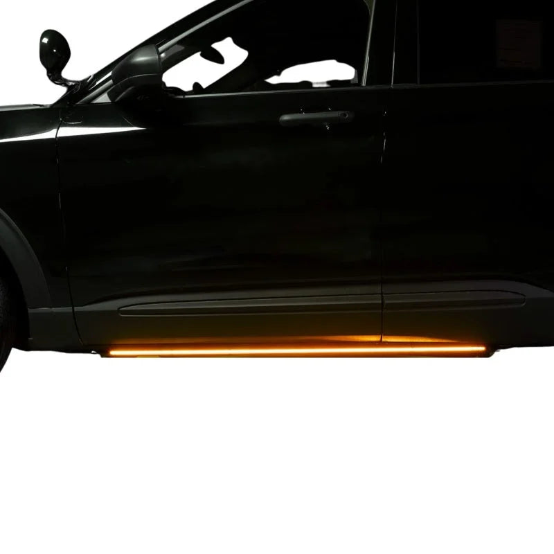 Putco 11-23 Ford Explorer Blade Rocker Kits Sideliners- Amber/White - Side View