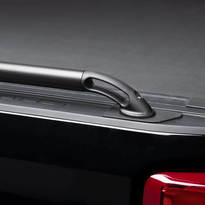 Putco 15-20 Ford F-150 - 5.5ft Bed Locker Side Rails - Black Powder Coated fits 2015-2025 Ford F-150 - Back View
