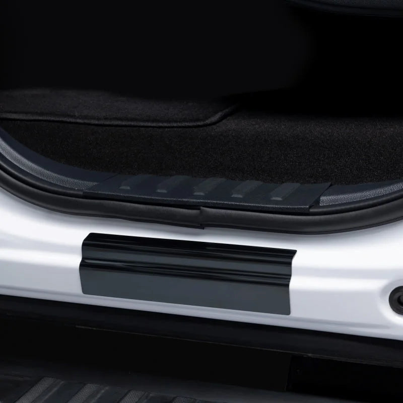 Putco 15-20 Ford F-150 - SuperCrew w/ F-150 Etchinng (4pcs) Black Platinum Door Sills - Installation View