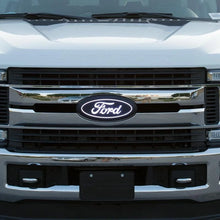 Load image into Gallery viewer, Putco 17-20 Ford SuperDuty Front Luminix Ford LED Emblem - w/o Camera CutOut - Installation View