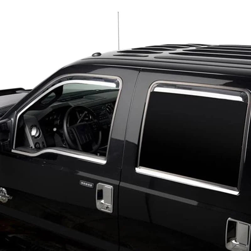 Putco 17-20 Ford SuperDuty - Regular Cab w/ Towing Mirrors (ABS Window Trim) Window Trim Accents - Side View