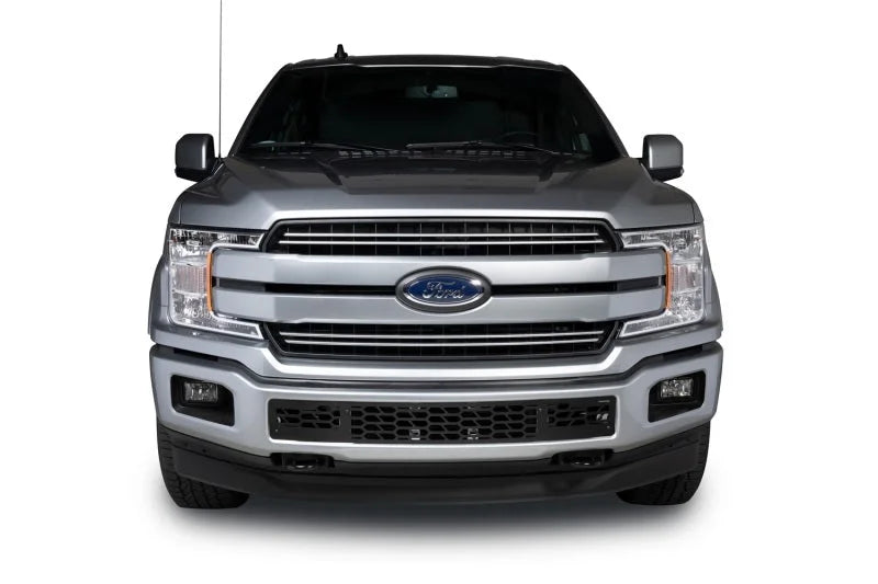 Putco 18-20 Ford F-150 - Hex Shield - Black Powder Coated Bumper Grille Inserts - Back View
