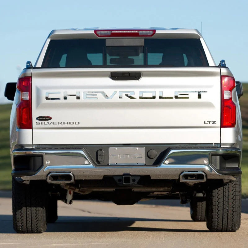 Putco 19-20 Chevy Silverado 1500 - Stainless Steel Tailgate Letters CHEVROLET Chevrolet Letters - Detail View