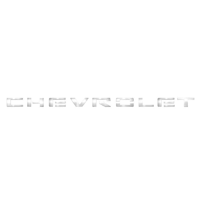 Putco 19-20 Chevy Silverado LD - Grille Letters - Stainless Steel Chevrolet Letters - Back View