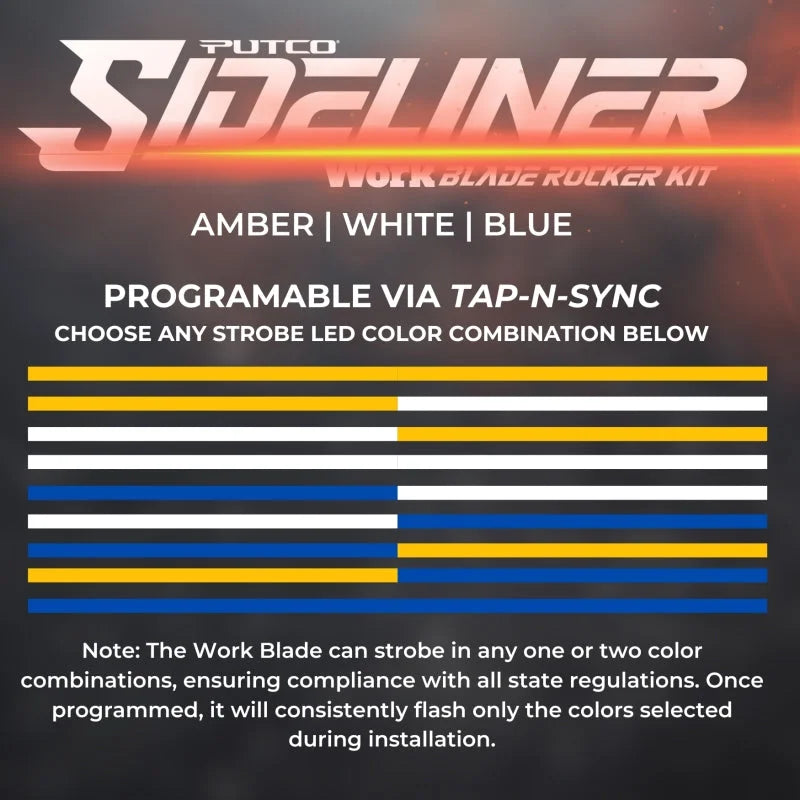 Putco 2011-2022 Dodge Charger Police Pursuit Blade Rocker Kits Sideliners - Amber/White - Installation View