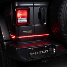 Load image into Gallery viewer, Putco 2019+ Ram 1500/Jeep Wrangler JK/JL 18in Red Split Blade LED Tailgate Light Bar (Pair) - Installation View