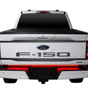 Putco 21-23 Ford F-150 60In Direct Fit Red Blade Kit Tailgate Bars w Factory LED Taillamps - Main Product View