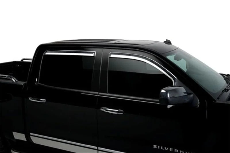 Putco 4 Door Cab Chrome Window Visors fits 2014-2018 Chevrolet Silverado 1500 / 2014-2019 Chevrolet Silverado 2500 / 2014-...