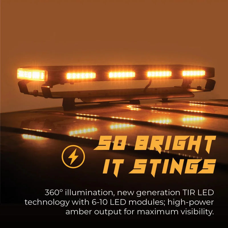Putco 48In Universal 48In Tri Color Hornet Light (Amber/Blue/White) - LED Stealth Rooftop Strobe Bar - Installation View