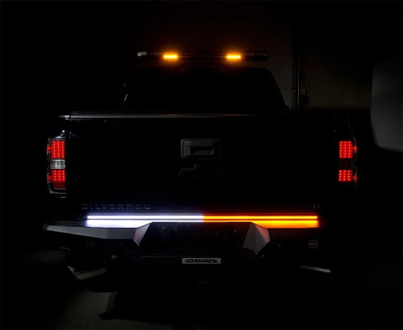 Putco 48in Work Blade LED Light Bar in Amber/White - Back View