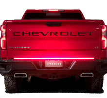 Load image into Gallery viewer, Putco 60in Red Blade LED Tailgate Light Bar for Ford Turcks w/ Blis and Trailer Detection - Side View