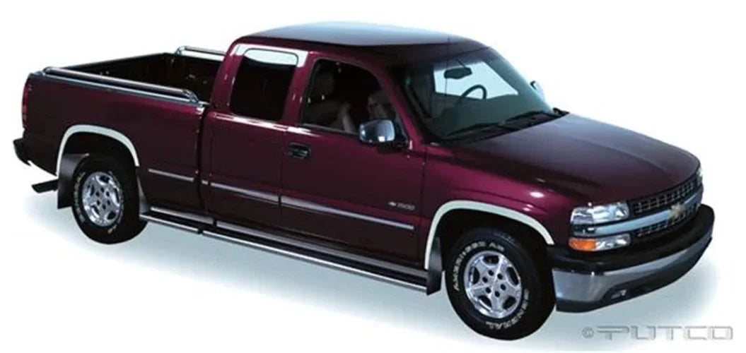 Putco 88-98 Chevrolet CK / Silverado (Incl Sportside) - Full w/o Flares Stainless Steel Fender Trim - Side View
