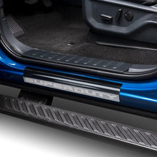 Load image into Gallery viewer, Putco 99-16 Ford SuperDuty Crew Cab w/ SUPERDUTY Etching (4pcs) Black Platinum Door Sills - Side View