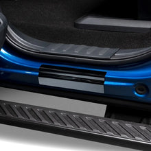 Load image into Gallery viewer, Putco 99-16 Ford SuperDuty Crew Cab w/ SUPERDUTY Etching (4pcs) Black Platinum Door Sills - Back View