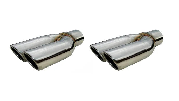 Pypes Performance exhaust 2.5in Splitter Tip w/Rol led Edge Pair Polished