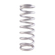 Load image into Gallery viewer, QA1 3-4/5in ID Tapered High Travel Pigtail Spring - 9in Length x 450lbs/in - Silver Powder Coated - Side View