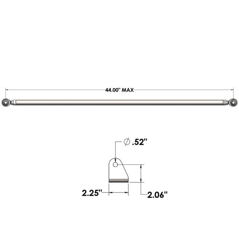 QA1 40in Diagonal Link Kit w/ Mounting Brackets & Tube Adapters - Installation View